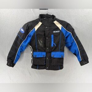 Axo Motocross Jacket Youth Boys S 6/7 Blue Black Full Zip Racing Moto Dirt Bike